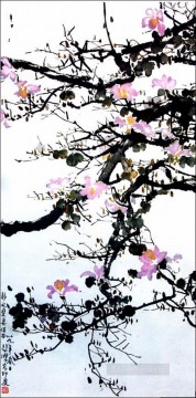 Xu Beihong Ju Peon Painting - Xu Beihong floral branches old China ink